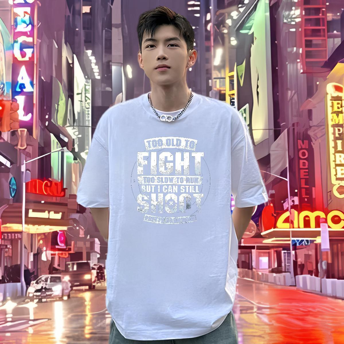 Unisex Mens T Shirts 230g Cotton letter Spring Summer Asian Size Short Sleeve Soft Couples T Shirts Wholesale Tops Tees
