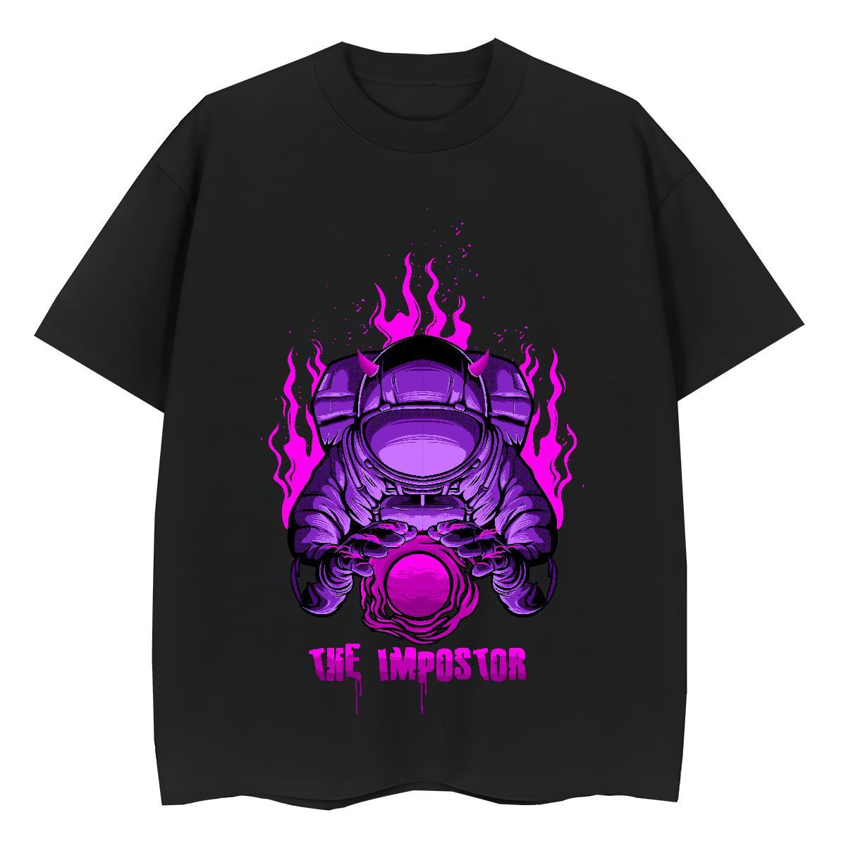 Lady Couples T Shirts 230g Pure Cotton planet Sports Street Wear Womens T Shirts Breathable Crew Neck Cartoon Anime Top Shirts