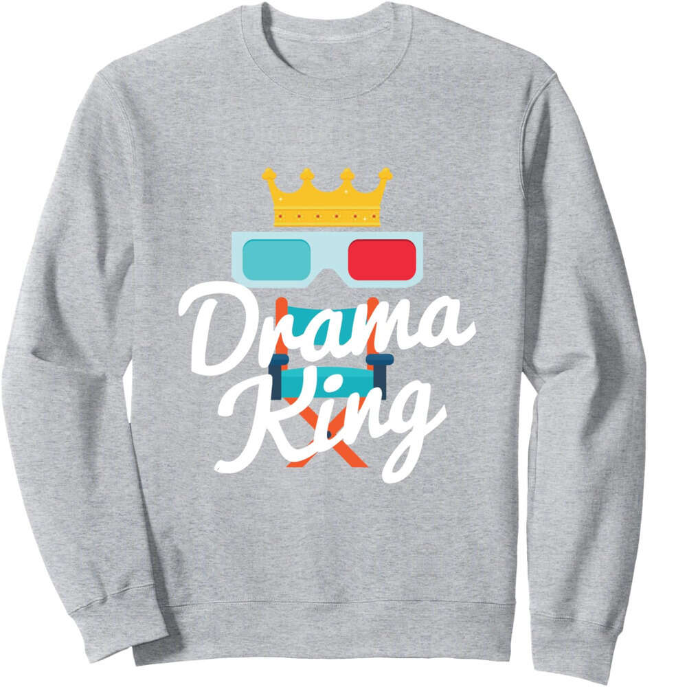 Long Sleeve Shirts for Men sweatshirt Funny Drama King Crown Theater Drama Lover Gift Sweatshirt T shirt Tee Streetwear Casual tops clothes