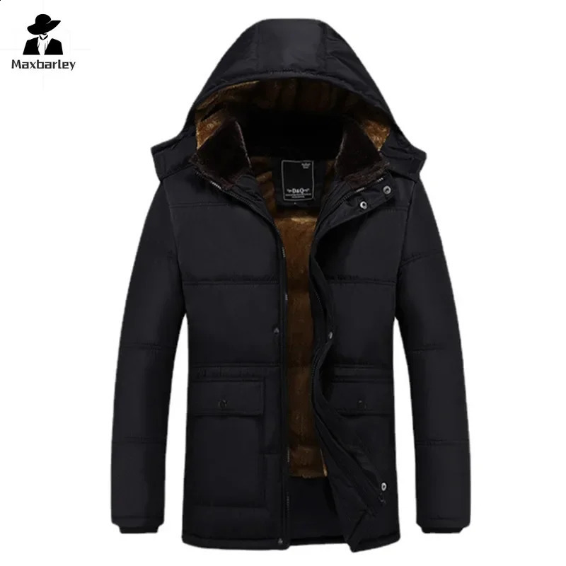 Parka Mens Coats Winter Jacket Thick Hooded Waterproof Warm Casual Coat Fur 240822