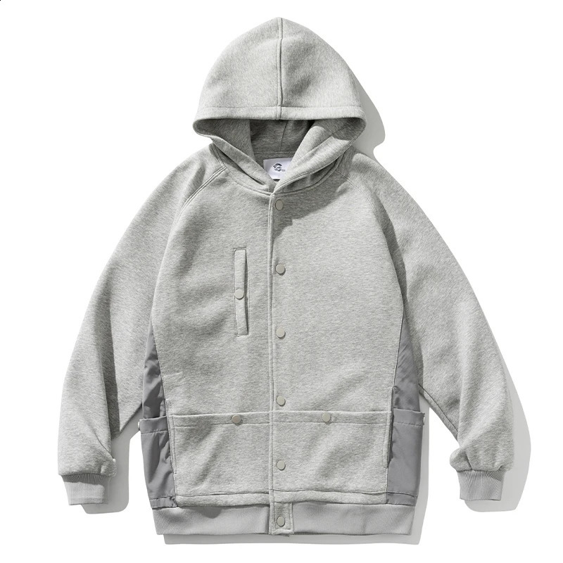 Streetwear Hoodie Fall Winter Fashion Thick Cardigan Men Clothing Harajuku Casual Oversized Sweatshirts Coat 240823