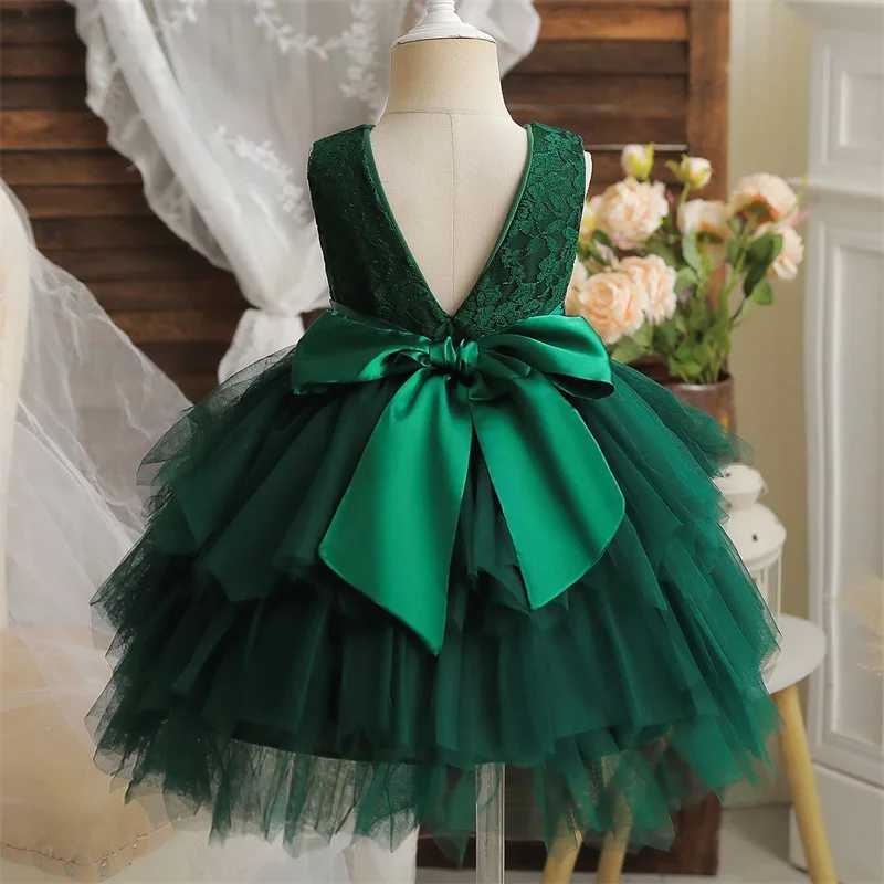 Summer new baby girl dress embroidered flower birthday backless chiffon dress newborn baptism party dress Christmas party costume W240823