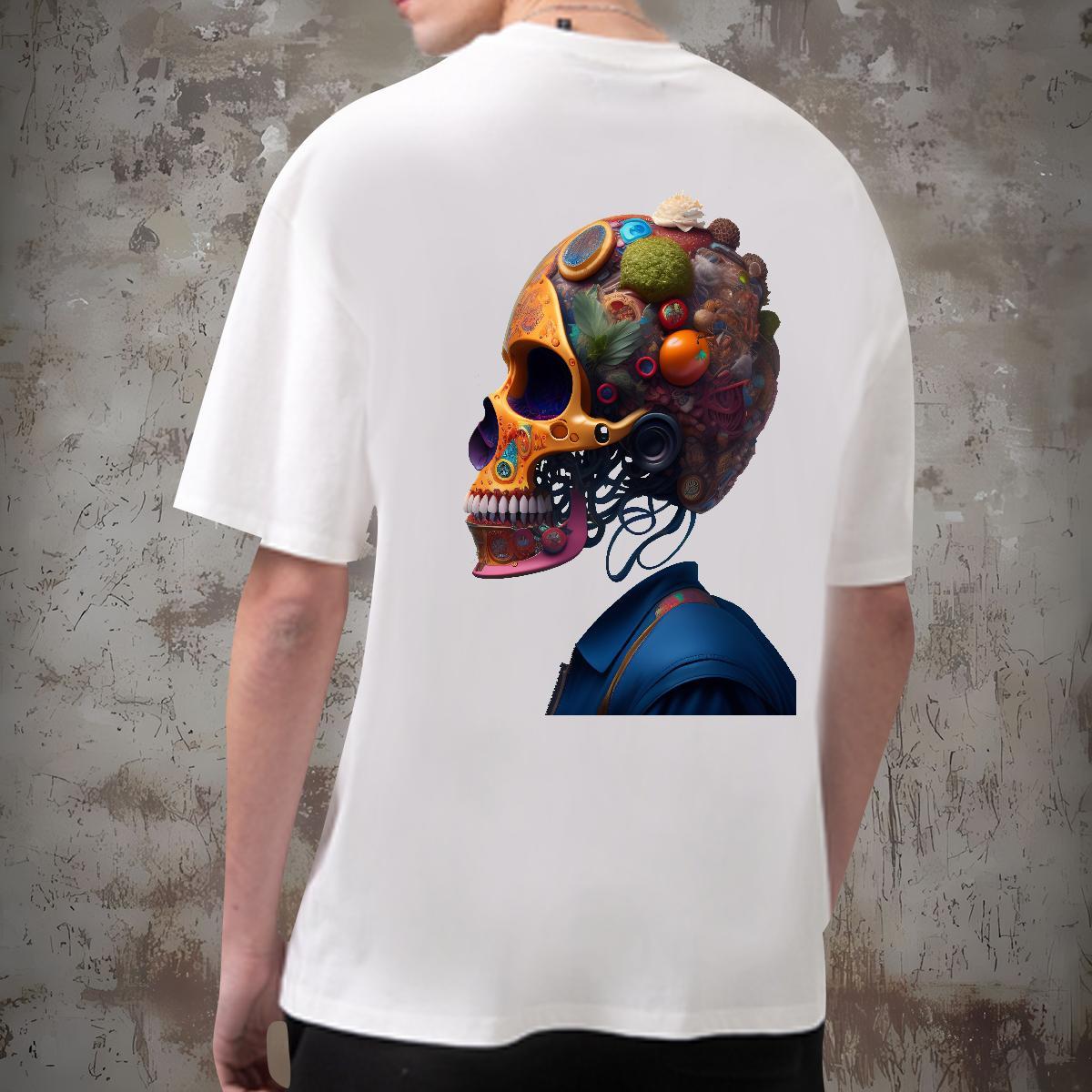 Classic Mens T Shirts 230g Pure Cotton skull Spring Summer Plus Size Custom Short Sleeve O-Neck Couples T Shirts 2024 New Clothes