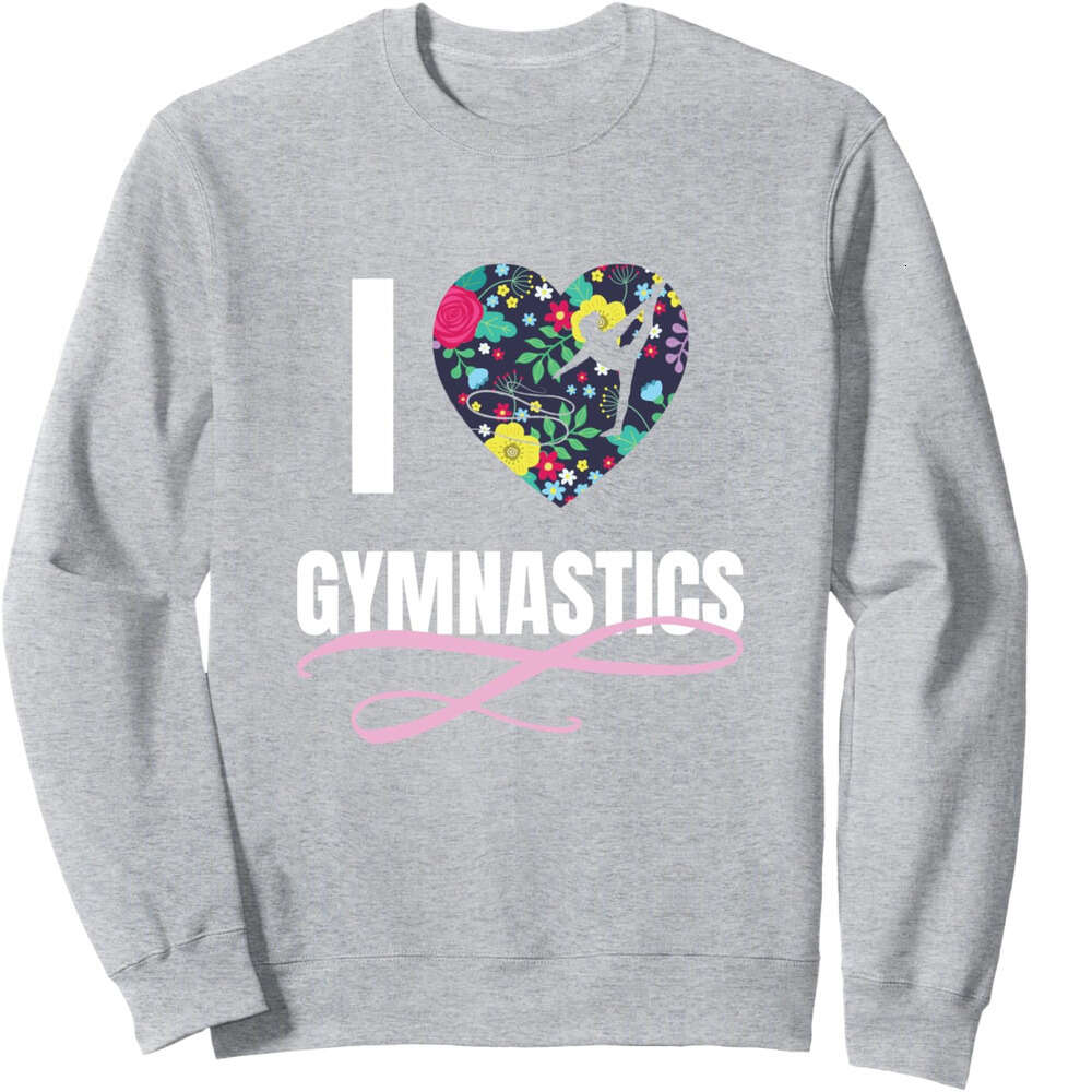 Long Sleeve Shirts for Men sweatshirt I Love Gymnastics wer Heart Shape Girls Gift Sweatshirt T shirt Tee Streetwear Casual tops clothes