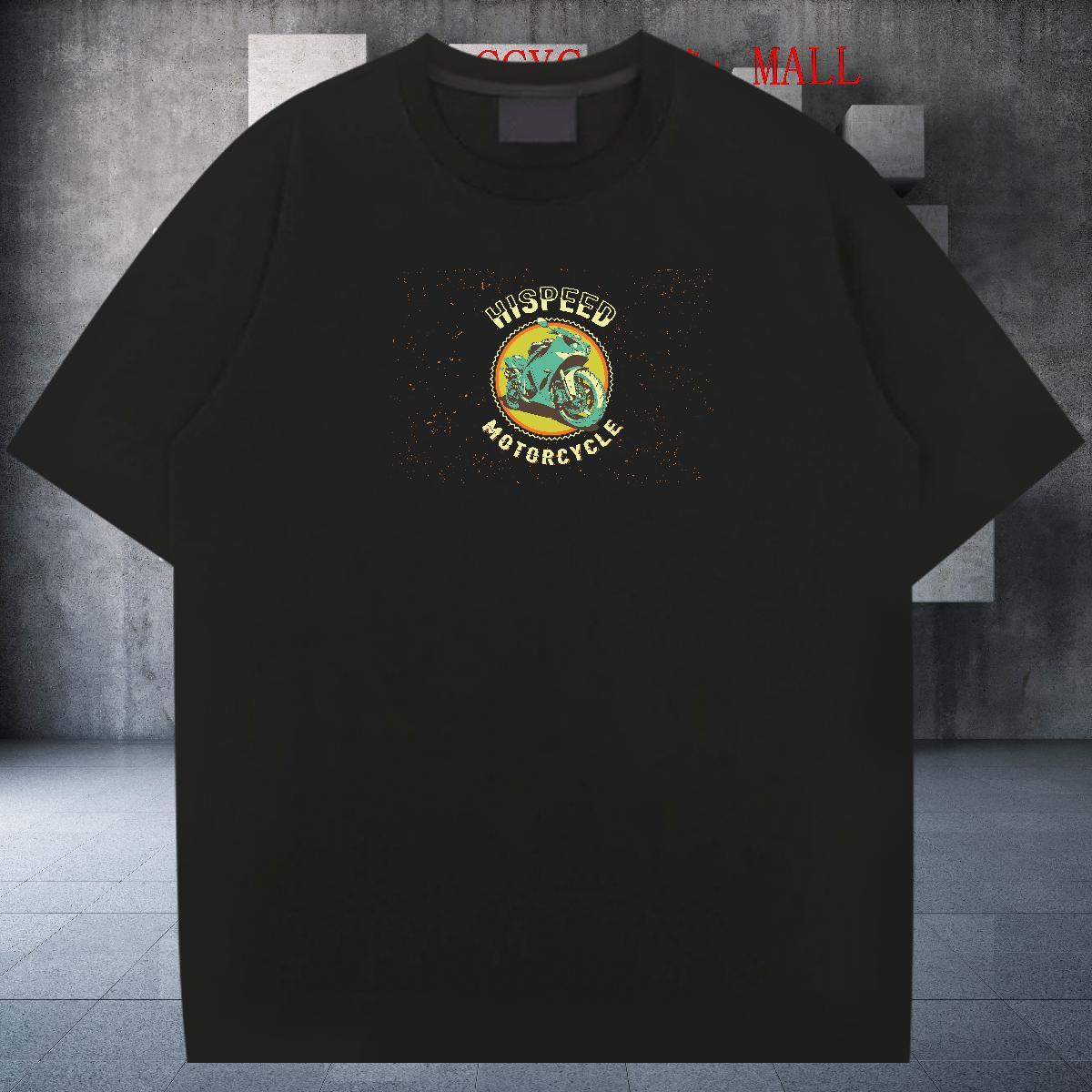 Loose Fit Man T Shirts 100% Cotton 230g Motorcycle Sport Oversized Crew Neck Breathable Men Tops Tees Custom Polos