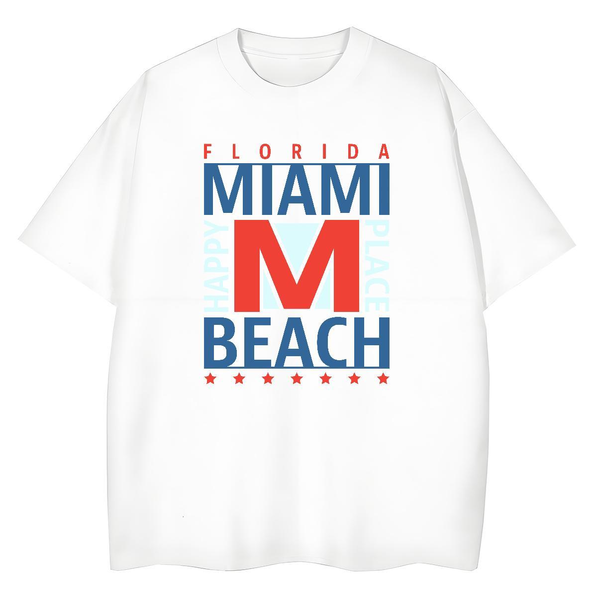 Wholesale Women Tshirts 100% Cotton 230g letter Casual Beach T shirt Crew Neck Skull Clothes