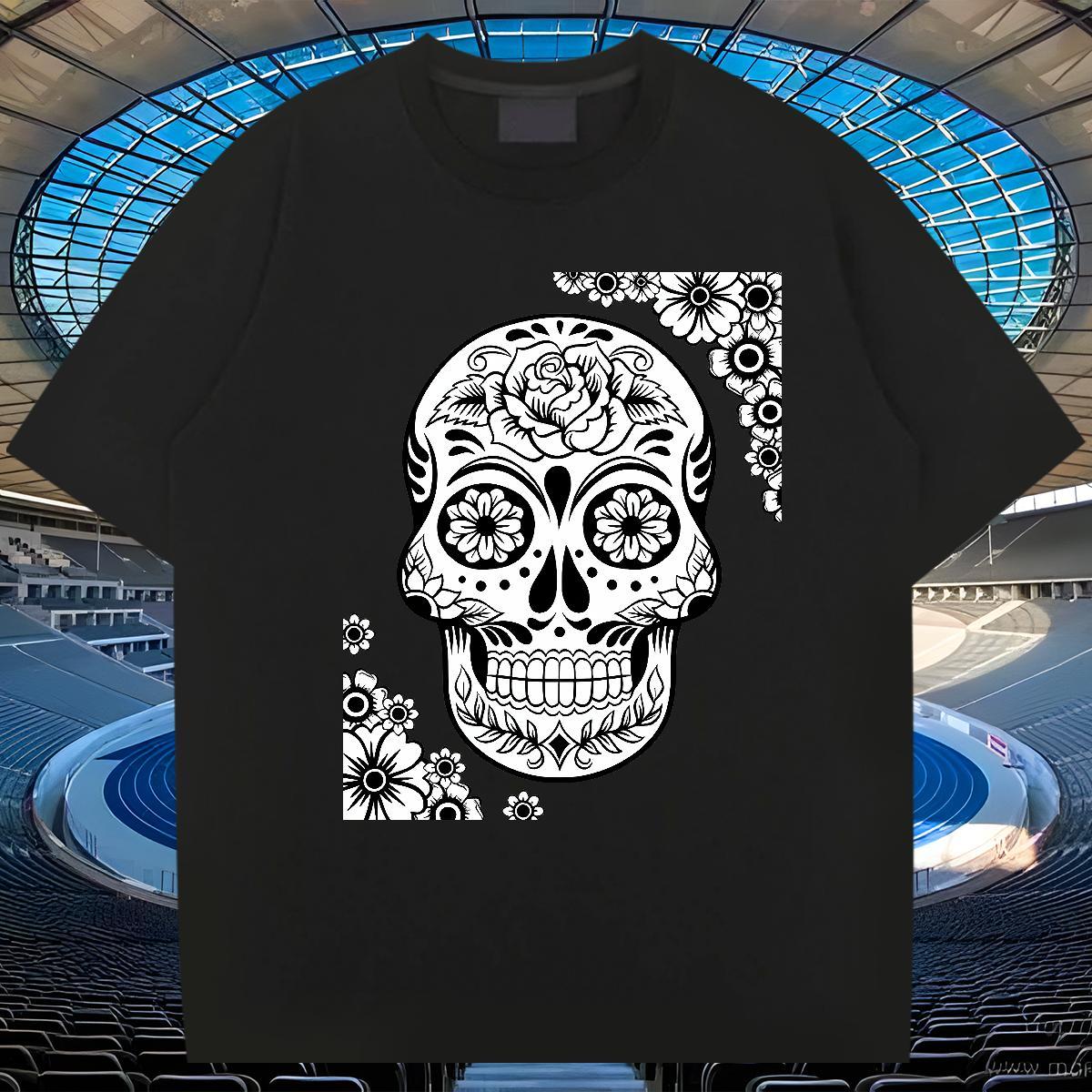 Soft Man T Shirts 100% Cotton 230g skull Daily Wear Graphic Short Sleeve Soft Men Clothes T-Shirt New Top Tees