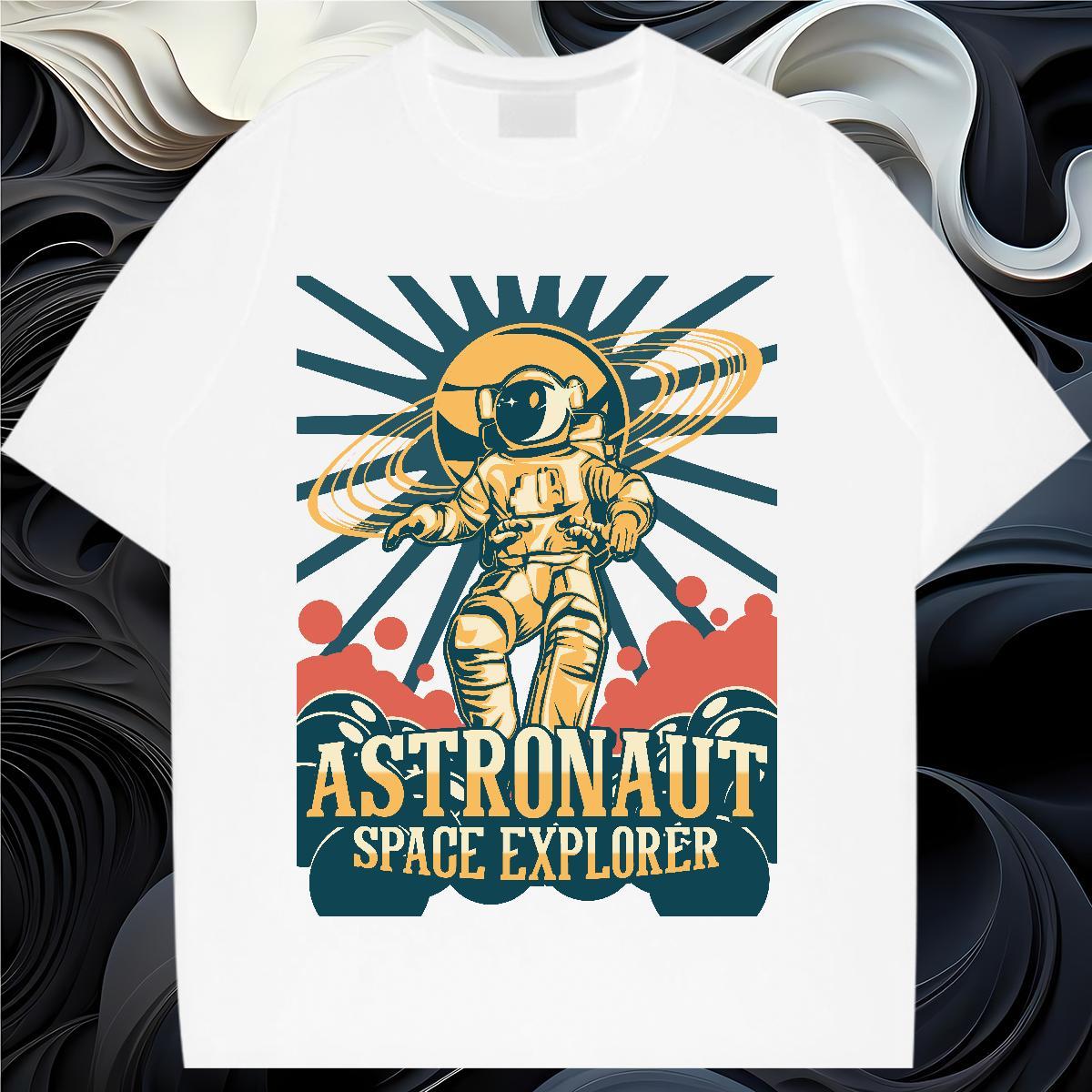 Free Shipping Women Tshirts 230g 100% Cotton universe Casual Beach Women T Shirts Crew Neck Custom Cartoon Tops Tees