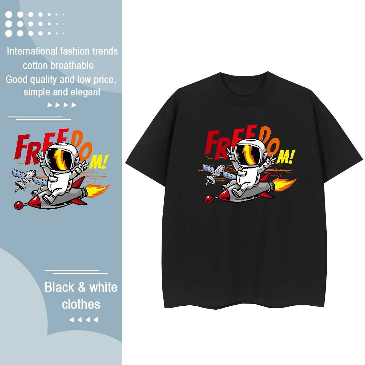 Lady Unisex Tshirts 230g Pure Cotton planet Spring Summer Womens T Shirts Breathable Soft Oversized L-4XL Top Tees