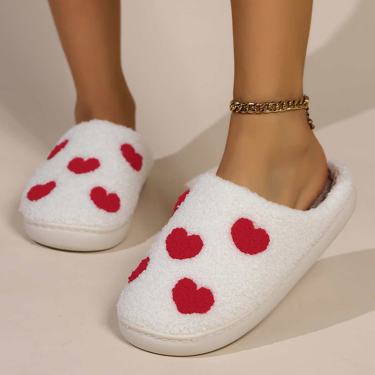 Hot-selling fashion Slipper Valentine's Day cotton slippers women Men indoor home couple smiley plush warm slippers winter factory direct sales