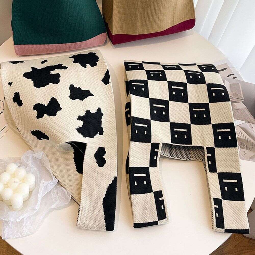 Free Shipping 2025S designer New Colorful Plaid Handmade Handbag Women Girls Mini Knit Wrist Casual Tote Bag Student Reusable Shopping Bags