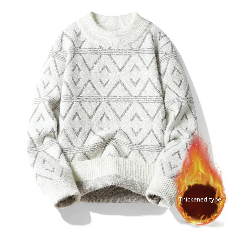 AutumnWinter Mens High Quality Plush Thick Fashion Comfortable Warm Casual Long Sleeve Round Neck Underwear w240824
