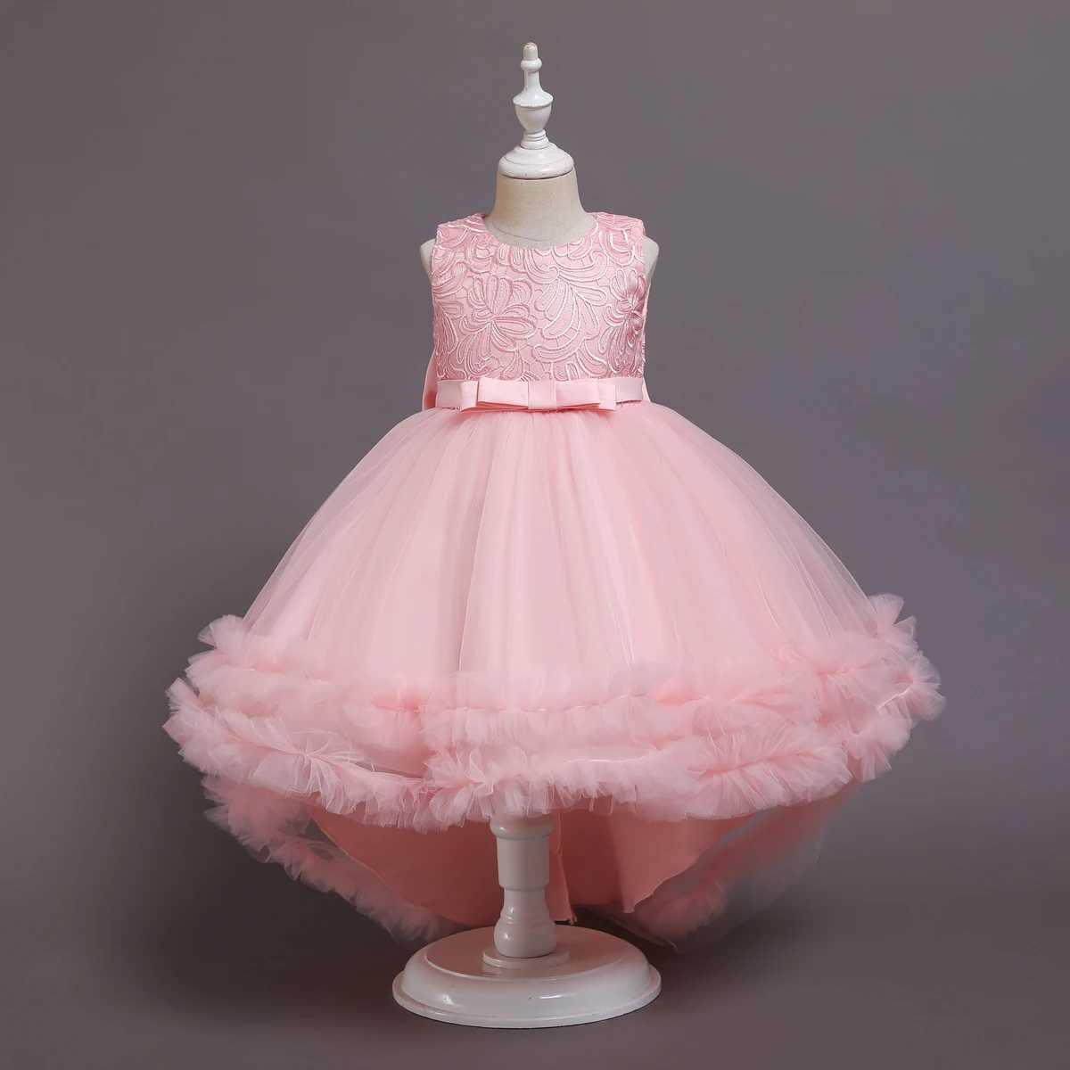 Flower girl princess sequins baby wedding Christmas party tracking dress elegant dress for teenagers and children 3-14 years W240823