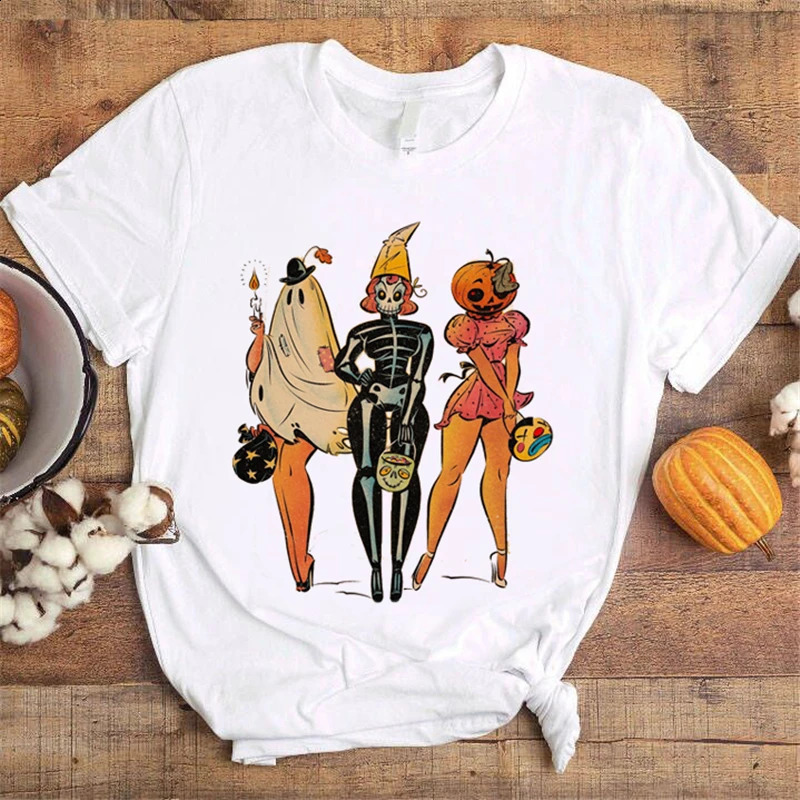 Graphic Tee Top Trend Style 90s Cartoon Fall Autumn Halloween Thanksgiving Women Fashion Tshirt Female Print T-shirt Women 240823 - view 5