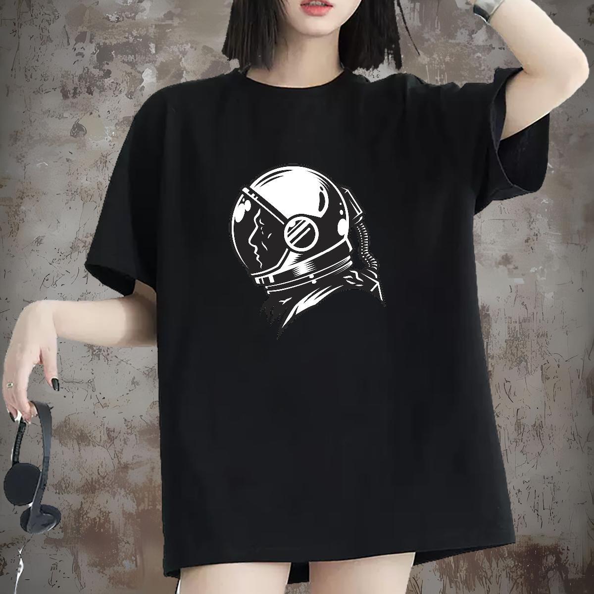 Designer Womens Tshirts 230g Pure Cotton universe Street T Shirts Women Comfortable Cartoon Printing L-4XL Tees
