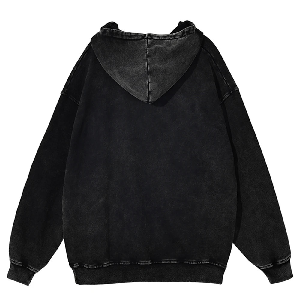 Hip Hop Harajuku Custom Hoodie Retro Cotton Street Dress Zipper Personalized Pattern Printing 380G Laundry Rema Alr 240822