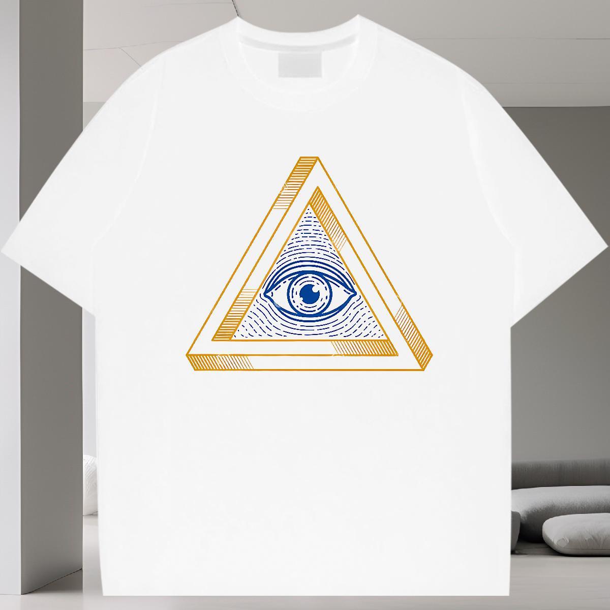 Brand T Shirt For Man 230g Cotton eye of the devil Summer Casual Custom Cartoon Breathable Soft Couples T Shirts New Designer Polos