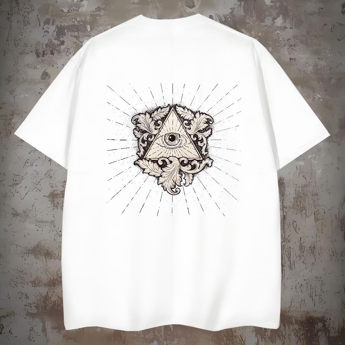 Unisex T Shirt For Man 230g Cotton eye of the devil Casual Beach Customized Print Crew Neck Mens Tshirts DIY Customized Tees Shirts