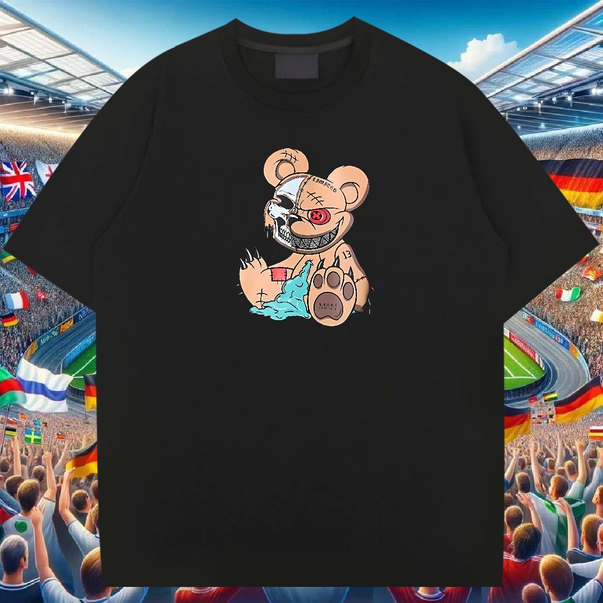 Unisex T shirt 230g Cotton skull Street Wear Graphic Breathable Short Sleeve Men Tshirts Designer Tops