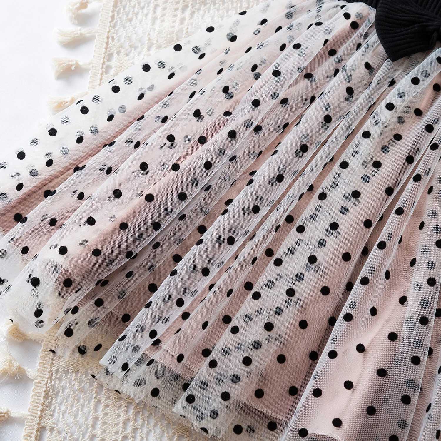 Polka Dotted Princess Dress Girls Clothing Ruffle Sleeves Casual Tutu Girls Party Dress Summer Dress 2-6Y W240823