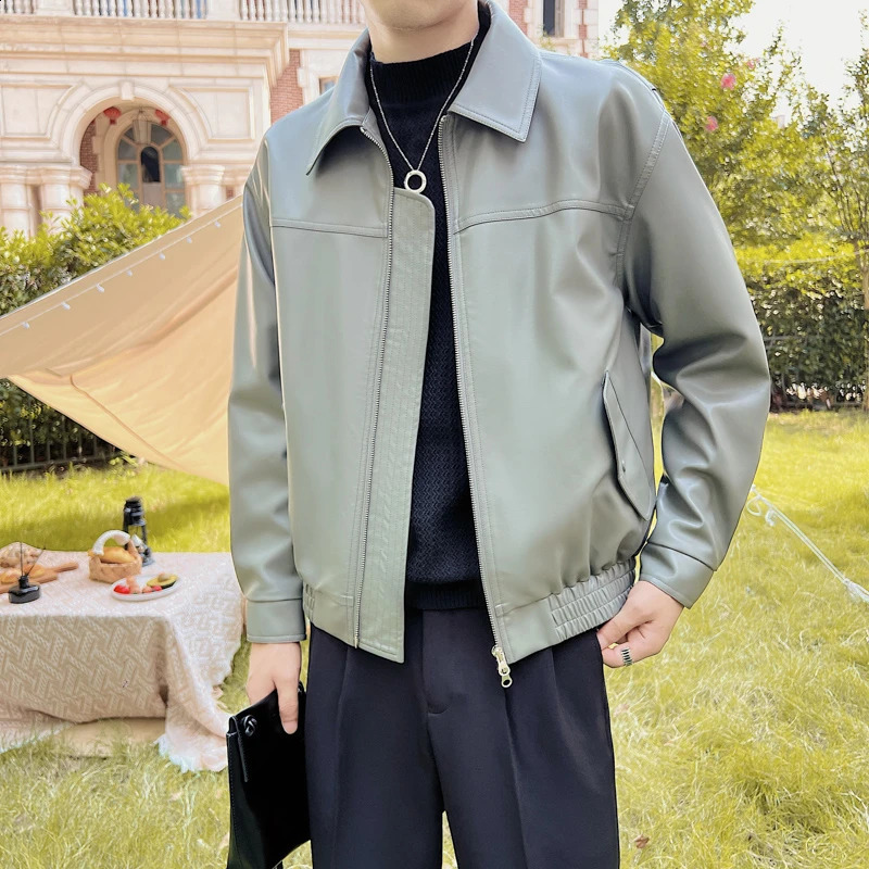 Mens Fashion Slim Solid Color Personality Casual Gentleman Business Korean Version Trend British Style Jacket 240822