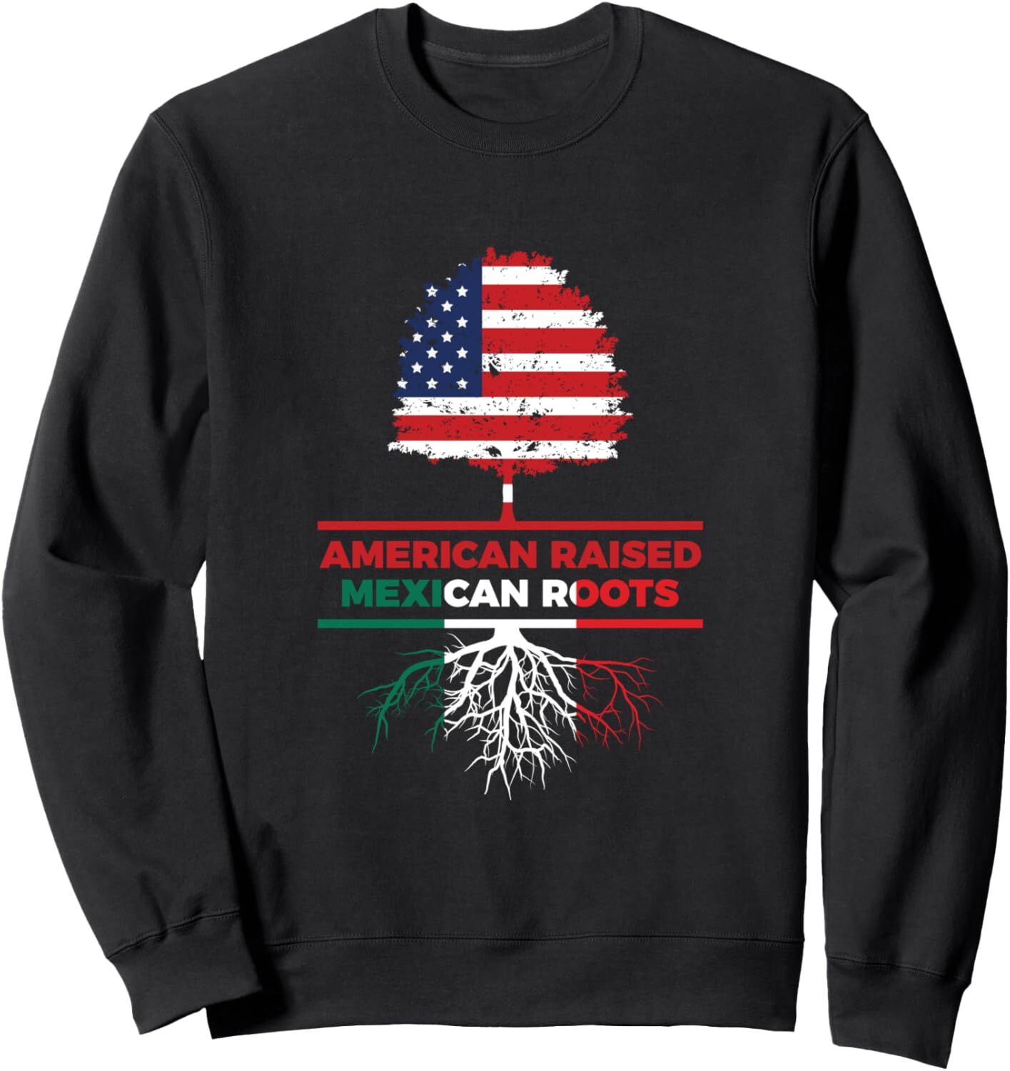 Long Sleeve Shirts for Men sweatshirt American Raised Mexican Roots Mexican Flag Gift Sweatshirt T shirt Tee Streetwear Casual tops clothes