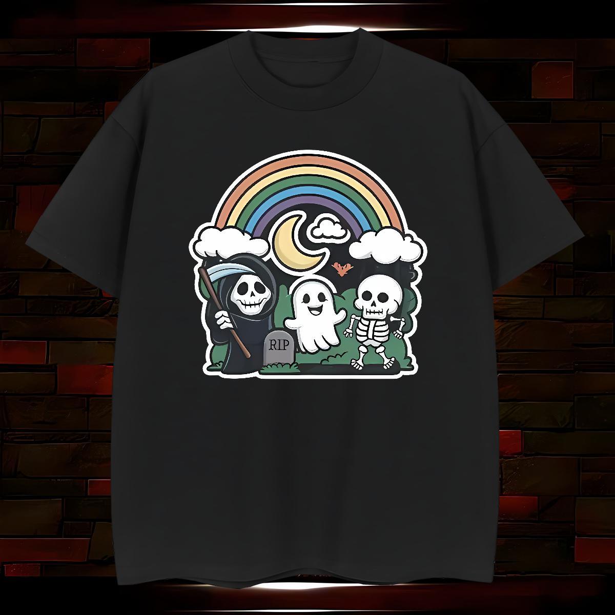 Wholesale T Shirt For Man 230g 100% Cotton rainbow Summer Casual DIY Printed Short Sleeve Soft Men Tshirts 2024 Wear