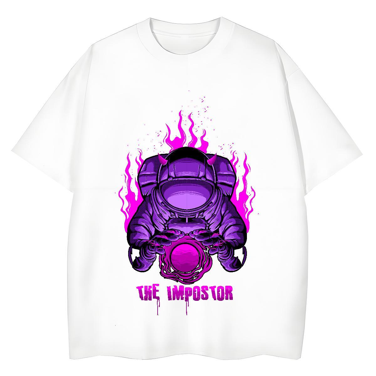 Lady Couples T Shirts 230g Pure Cotton planet Sports Street Wear Womens T Shirts Breathable Crew Neck Cartoon Anime Top Shirts
