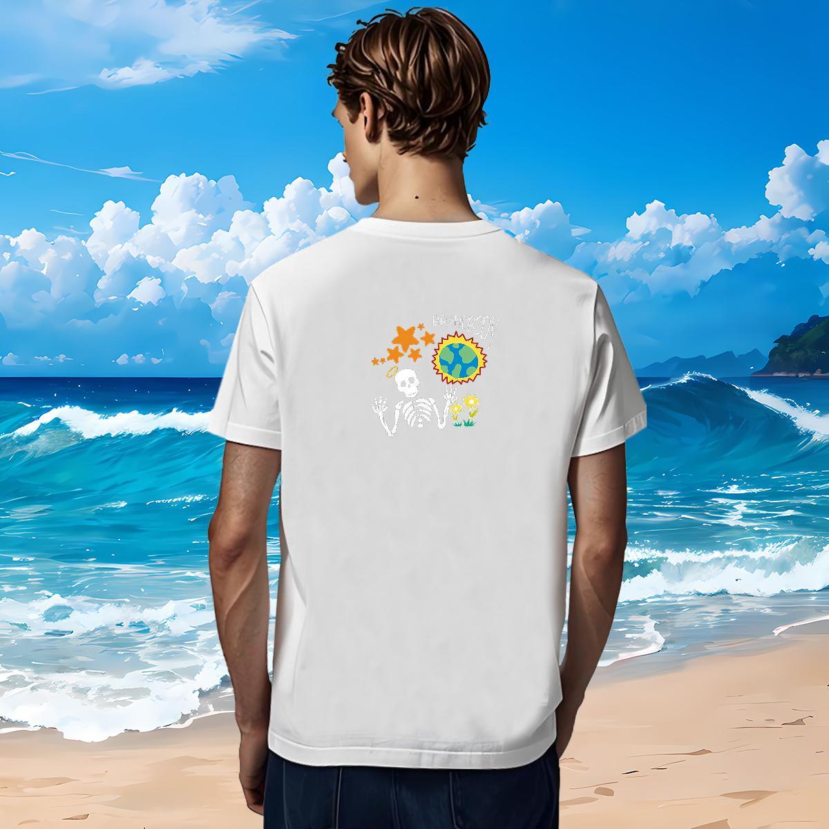 High Quality Men T Shirts 100% Cotton 230g skull Hip Hop Anime Short Sleeve Soft Men Clothes T-Shirt Fashion New Tops