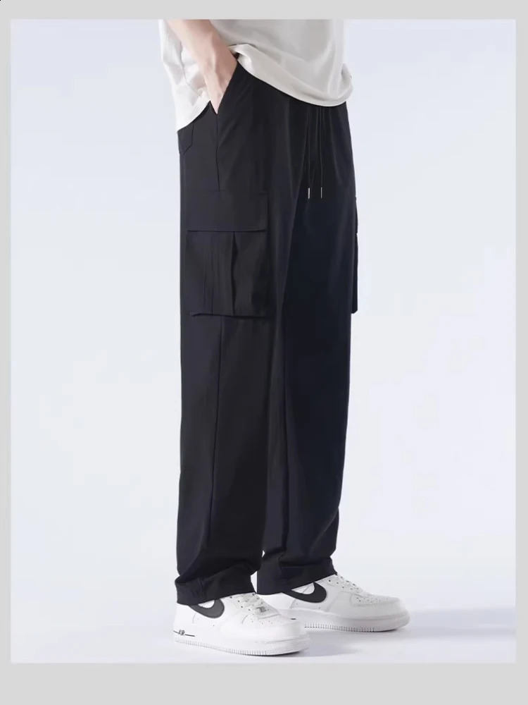 Japans All Inclusive Summer Retro Loose Straight Mens Wide Leg Full Match Casual Pants 240823