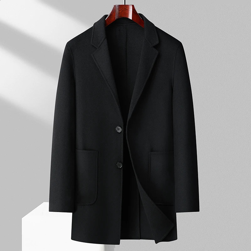The Main Promotion of Explosive Overcoat Autumn Winter Long Plaid Pattern High-quality Wool Slim-fit High-end Mens Coat 240822