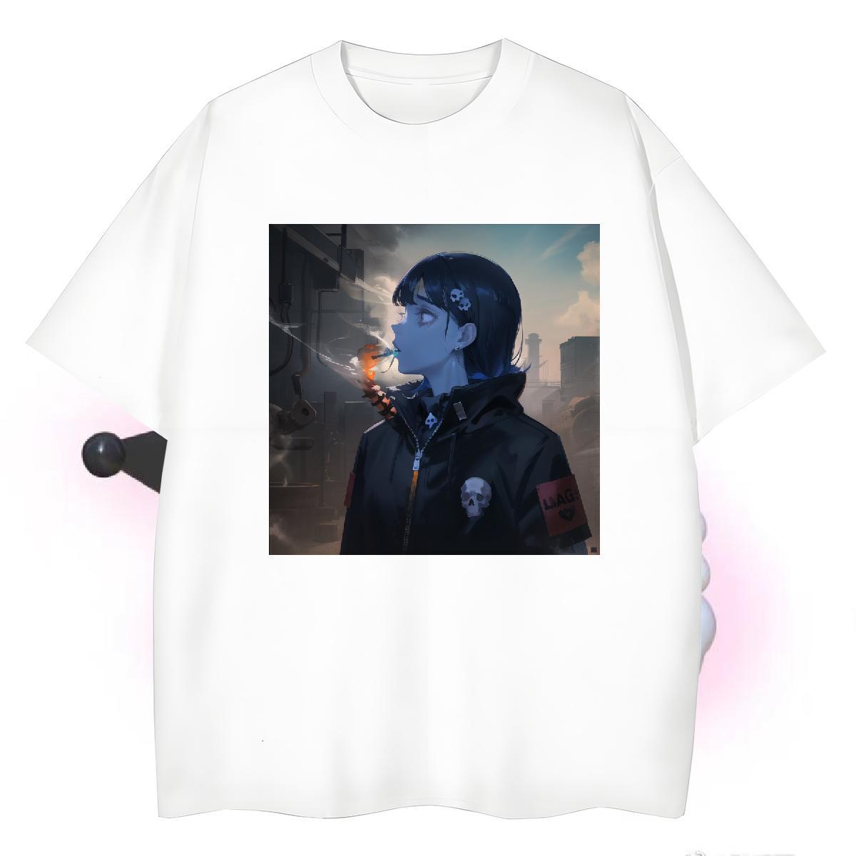 Free Shipping T shirt 230g 100% Cotton skull Daily Outfit Black White Breathable Short Sleeve Men Tops Tees Wholesale Polos