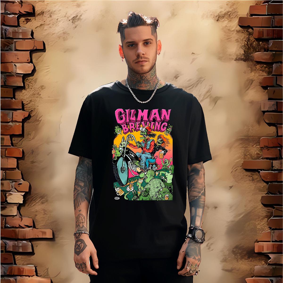 Cool T-Shirts 230g 100% Cotton skull Spring Summer Cartoon Print Breathable Crew Neck Men Tshirts Factory Direct Tops Tees