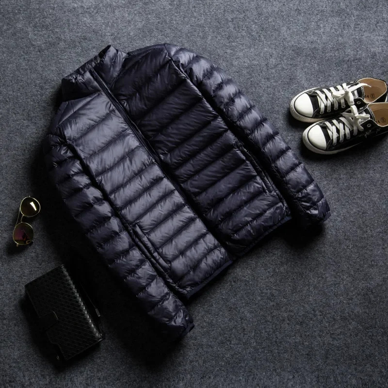7color mens lightweight waterproof packaging inflatable jacket Spring and Autumn standing collar casual down 240822