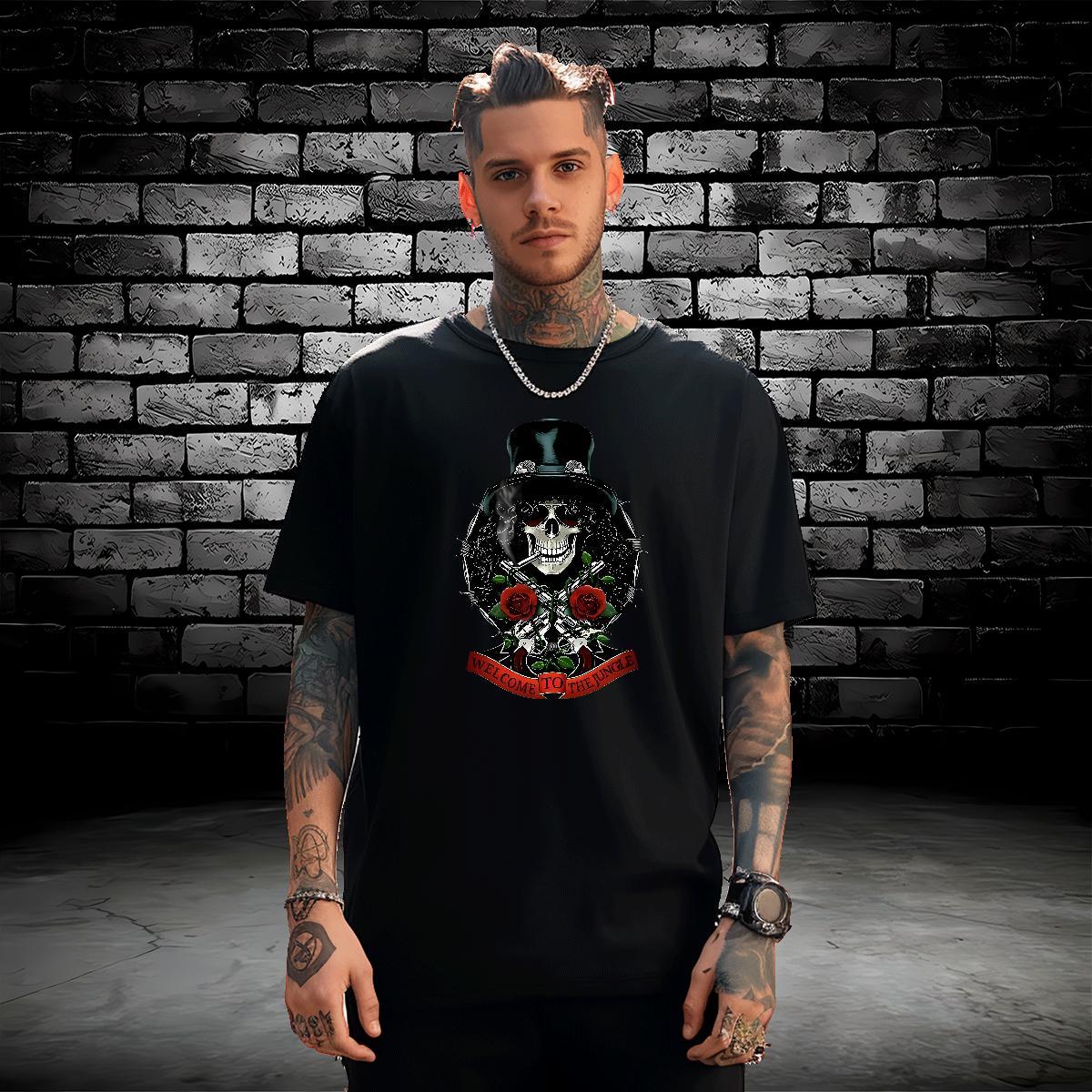 Cool T shirt 230g 100% Cotton skull Spring Summer Oversized 4XL Crew Neck Mens Tshirts Factory Direct Clothings
