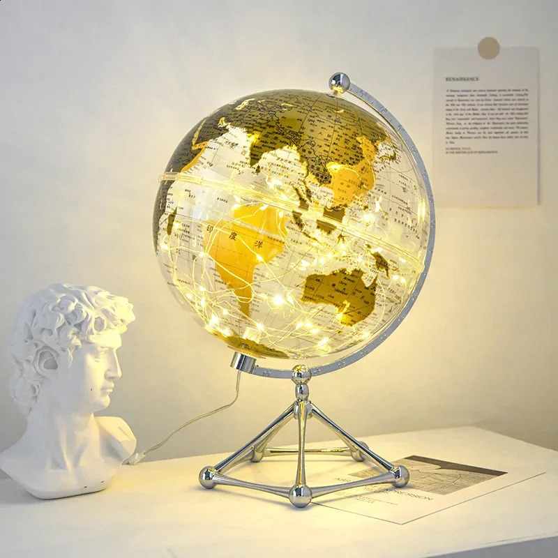 Flash LED World Light Transparent Rotating Earth Shop Decoration Childrens Room Gifts 240823 - view 4