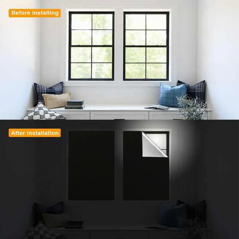 1/2/3M DIY Portable Travel Blackout Curtain Blind Window Thermal Insulated Curtains Stick on Non-perforated Temporary Curtain 240823