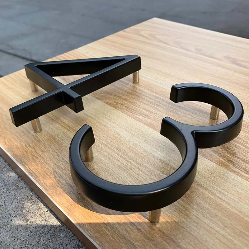 125mm Black House Numbers Letters Outdoor Address Sign Plate For Yard Floating Metal Door Number Doorplates Modern Mailbox Signs 240823