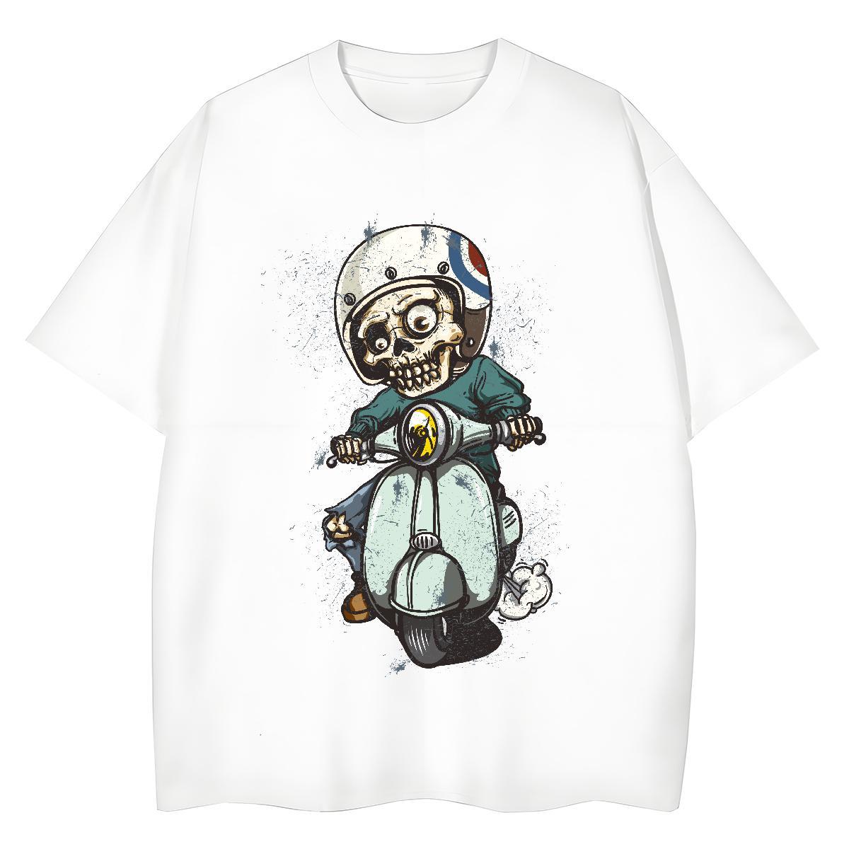 Comfortable Man T Shirts 230g Pure Cotton skull Anime Printing Street Floral Print Breathable Soft Mens Tshirts Designer Fashion Tops