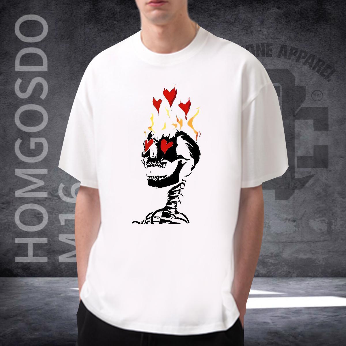 Free Shipping T shirt 230g 100% Cotton monster Street Casual Custom Print Oversized Breathable Men Clothes T-Shirt Fashion Casual Tee Shirt