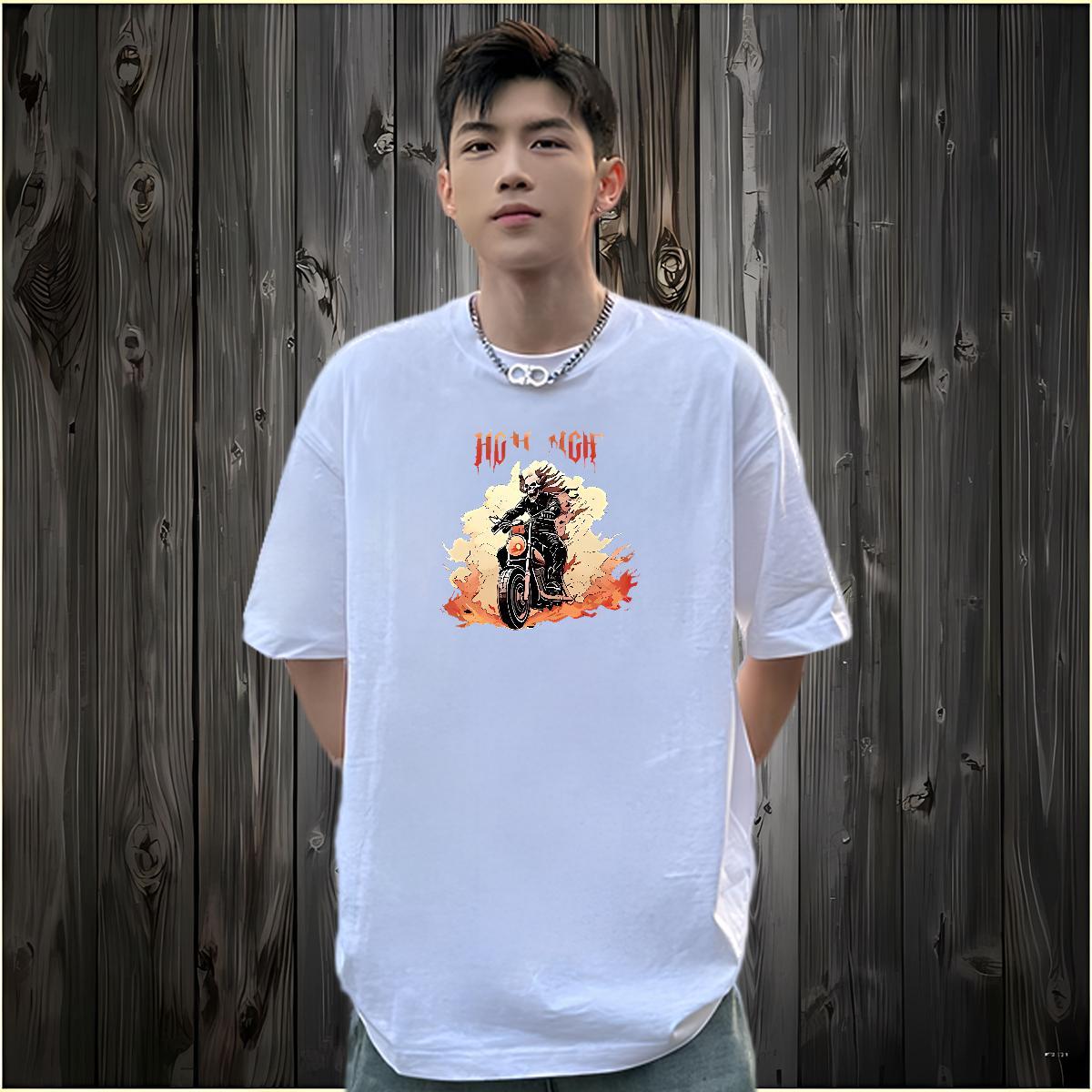 Unisex T-Shirts for Men 100% Cotton 230g skull Sports Casual Oversized Short Sleeve O-Neck Men Tops Tees Classic Casual Tops Shirt