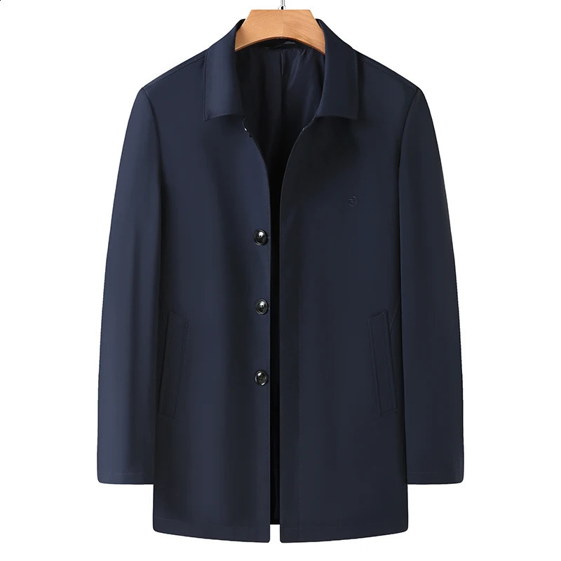 8XL 7XL 6XL Autumn Business Mens Jackets High End Casual Windbreaker Loose Long Trench Coat Men Fashion Male Overcoat 240822