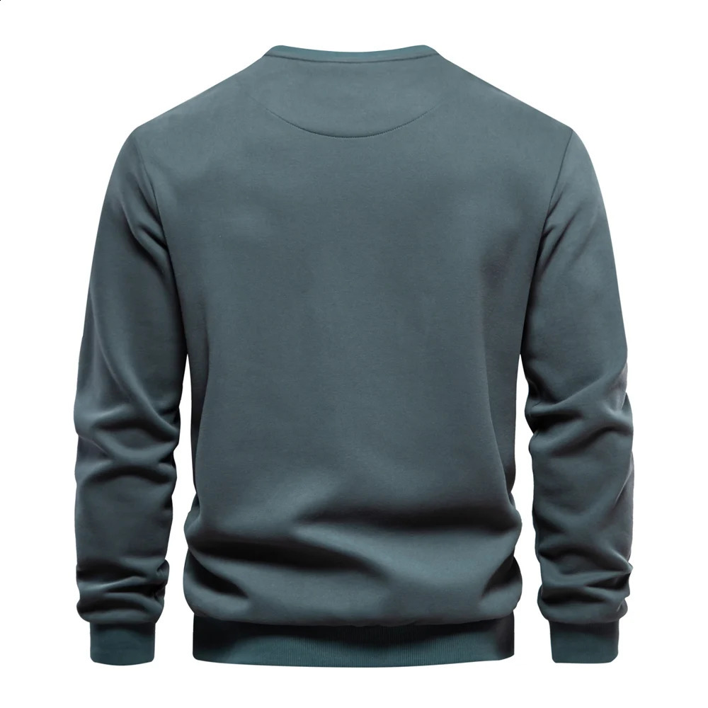 AIOPESON Zipper Pocket Cotton Blend Sweatshirt for Men Casual Sport Pullover Mens Sweatshirts 240823
