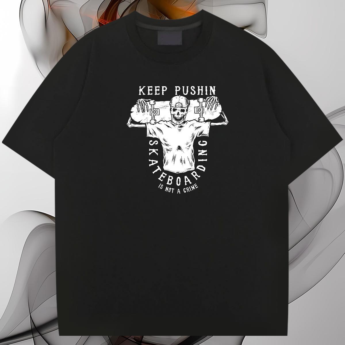 Popular Men T Shirts 230g Cotton skull Street Casual Graphic O Neck Short Sleeves Tshirts Classic Casual Tees