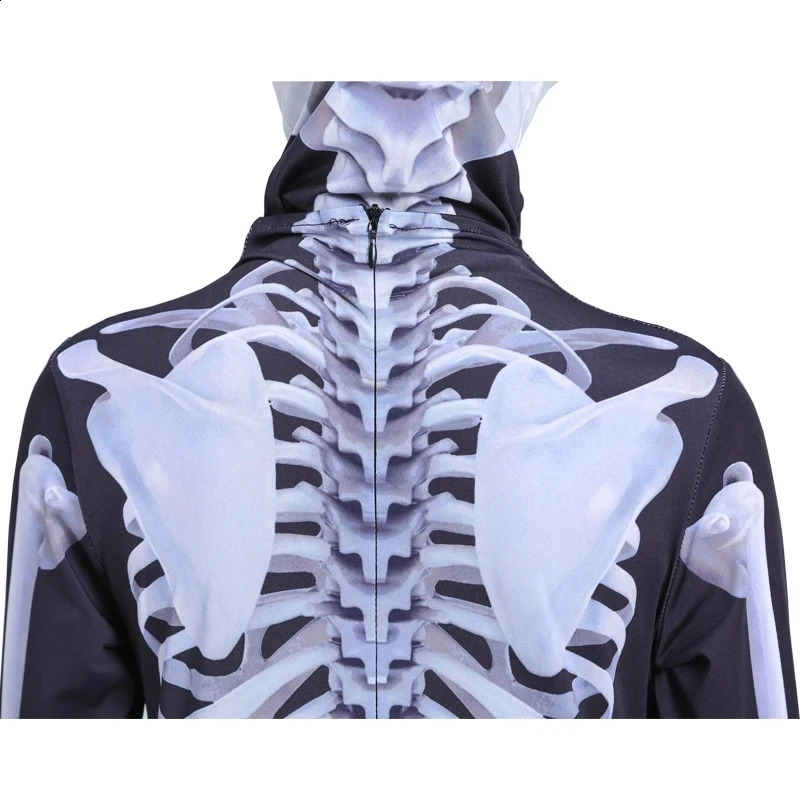 Adult and childrens Halloween costumes zombie skeleton jumpsuit headgear carnival party roleplaying set boys girls tight fitting clothes w240824