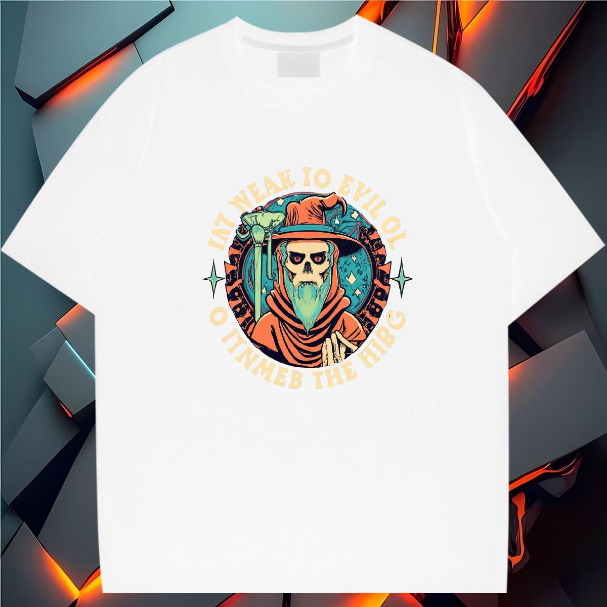 Popular Man T Shirts 100% Cotton 230g skull Spring Summer DIY Breathable Short Sleeve Mens Tshirts Free Shipping Tees Shirts