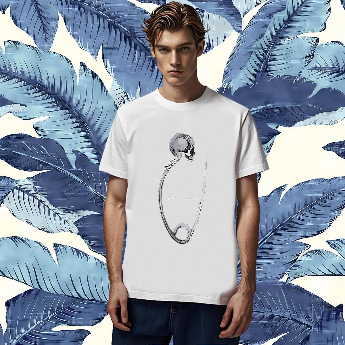 Soft T Shirts Men 230g 100% Cotton skull Sports Casual Cartoon Printing L-4XL Crew Neck Men Clothes T-Shirt Fashion Casual Tops Tees