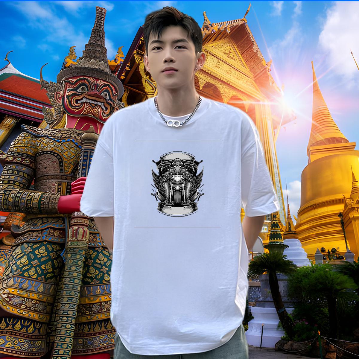 Wholesale Man T Shirts 230g 100% Cotton skull Hip Hop Street Graphic Pure Cotton Tshirts New Designer Wear