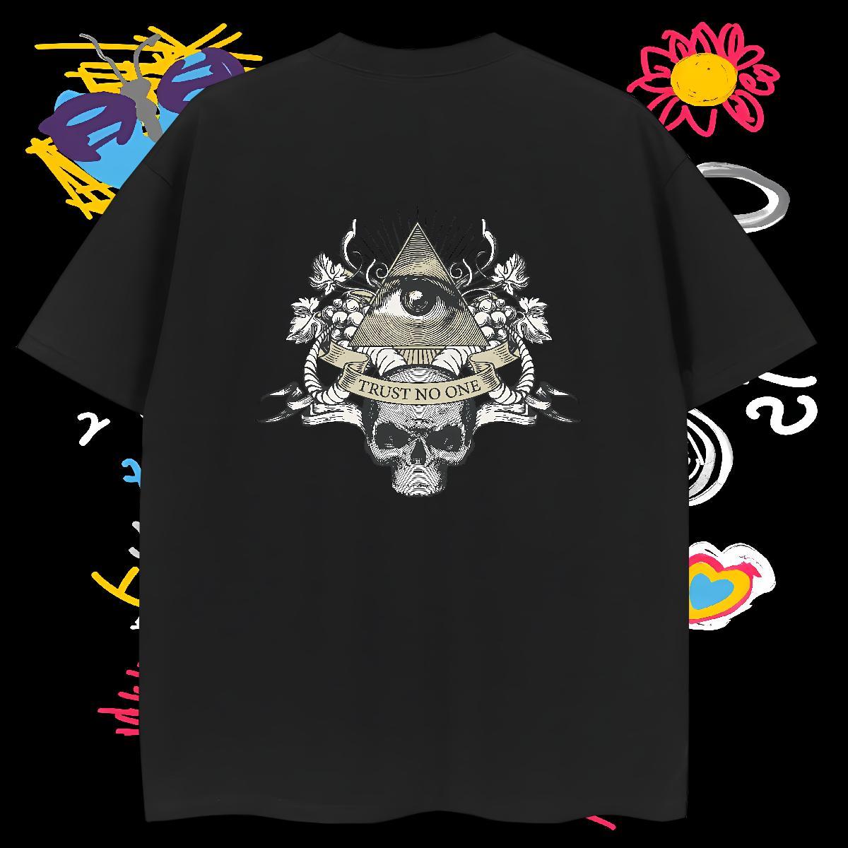 Designer Men T Shirts 230g Cotton eye of the devil Casual Beach DIY O Neck Short Sleeves Men Tees Fashion New Wear
