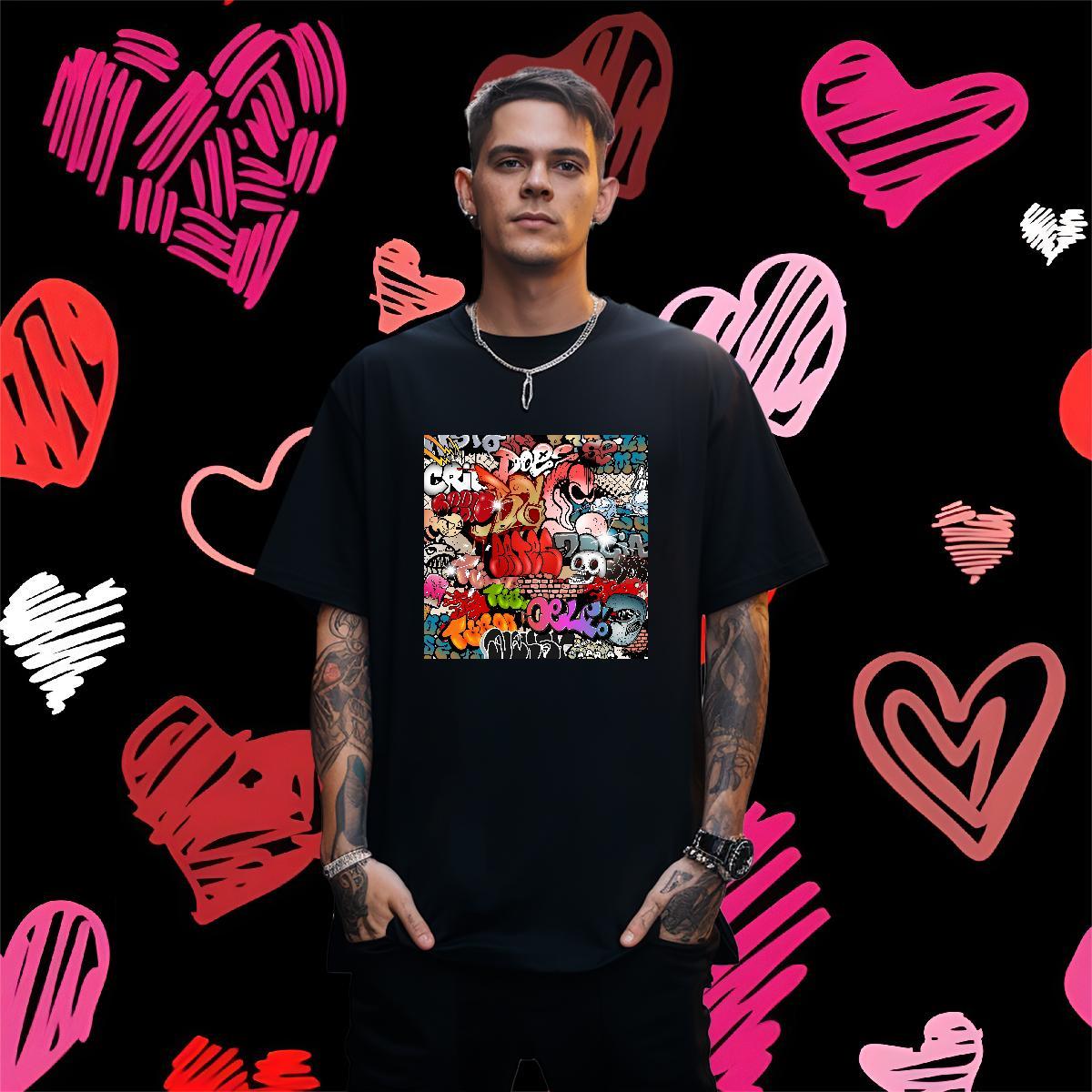 Cool Design T-Shirts 230g Cotton skull Beach Oversized 3XL 4XL Round Neck Short Sleeve Men Tops Tees Free Shipping Tops Shirt